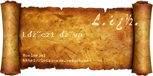 Lóczi Éva névjegykártya